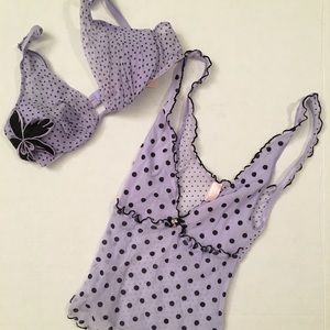 NWT Victoria Secret Polka Dot Bra and Cami Bundle